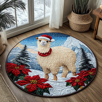 Chirstmas Llama QA2311004CL Quilted Round Mat