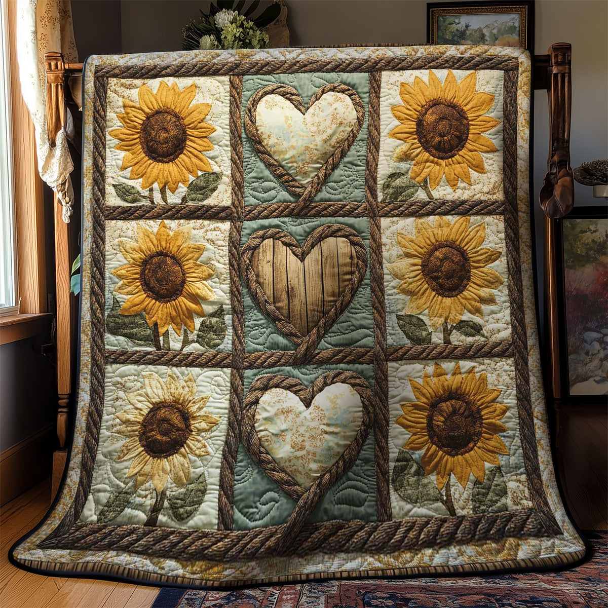 Sunflower Heart WN0303059CL Quilt