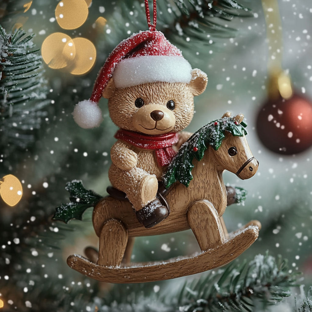 Teddy Bear Christmas Saddle WN1112105CL Christmas Ornament