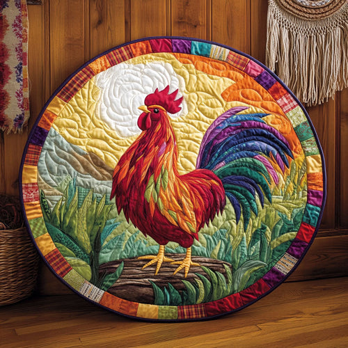 Sunrise Chicken WJ0606056CL Quilted Round Mat