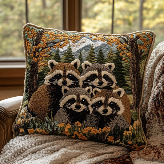 Raccoon Family WJ1604047CL Quilt Pillow Case