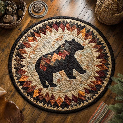Bear Circle WN0104004CL Quilted Round Mat