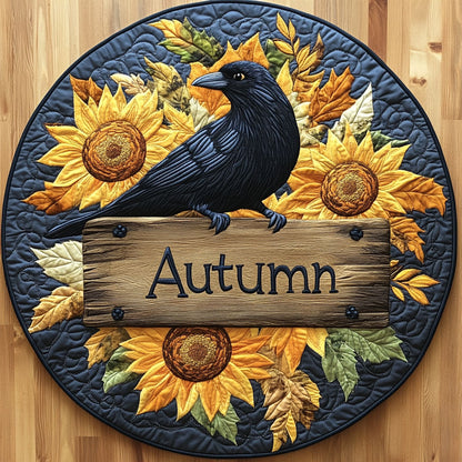 Leaf Nest Crow WN2907063CL Quilted Round Mat
