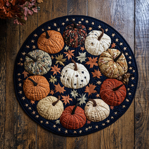 Pumpkin Heaven WN2307065CL Quilted Round Mat