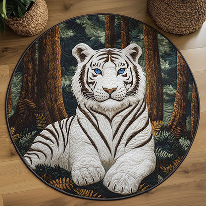 Majestic White Tiger WJ2803044CL Quilted Round Mat