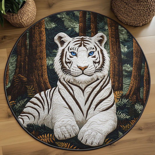 Majestic White Tiger WJ2803044CL Quilted Round Mat