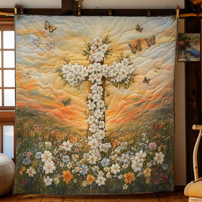 Christianity Cross Of Daisies WN0603046CL Quilt