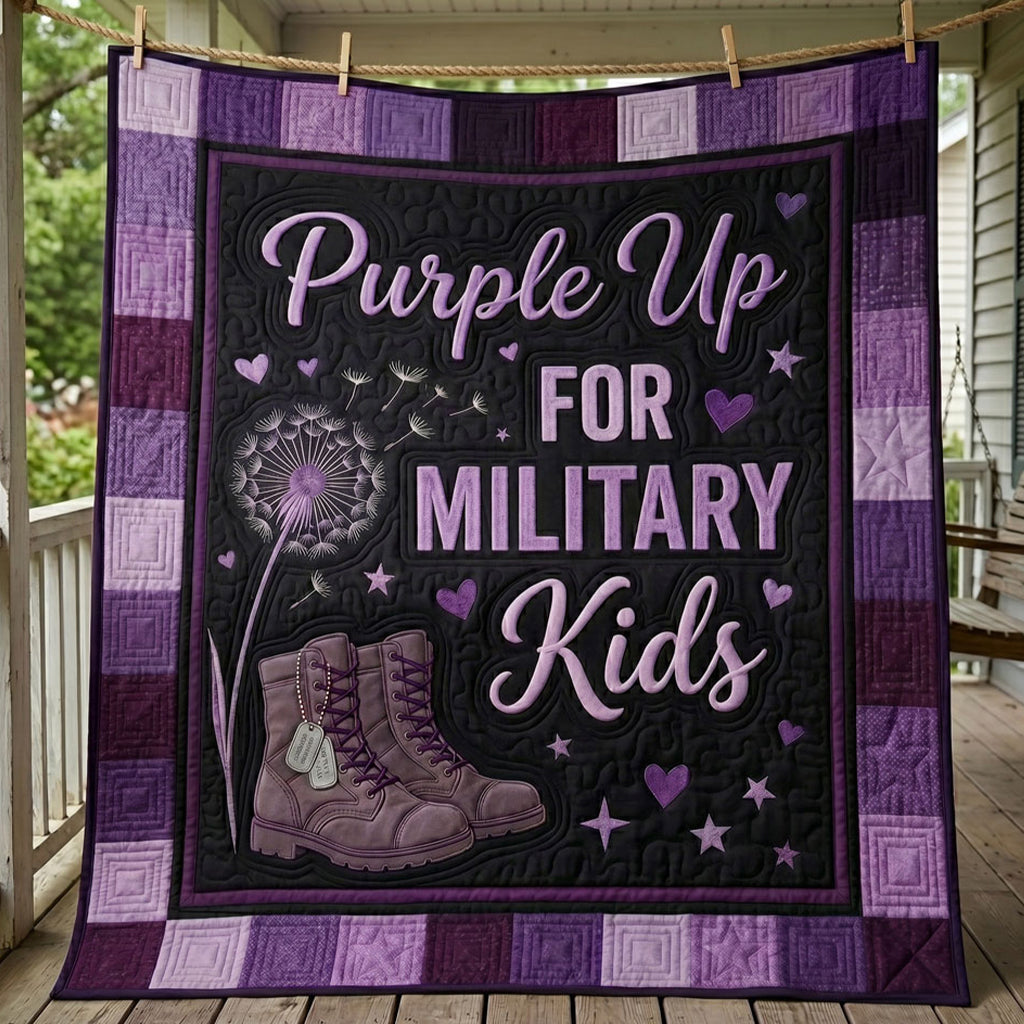 Purple Up Military Kids WN2304012CL Quilt