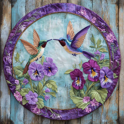 Whirling Hummingbird WN2105064CL Quilted Round Mat