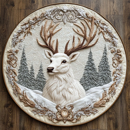 Deer Serene WN0606012CL Quilted Round Mat