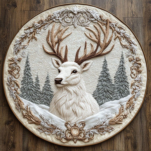 Deer Serene WN0606012CL Quilted Round Mat