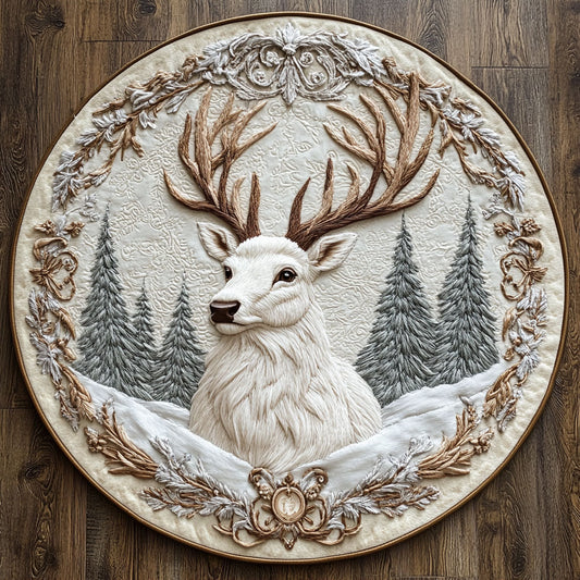 Deer Serene WN0606012CL Quilted Round Mat