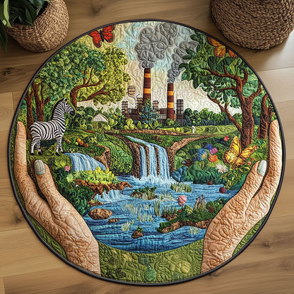 The Earth WJ0904045CL Quilted Round Mat