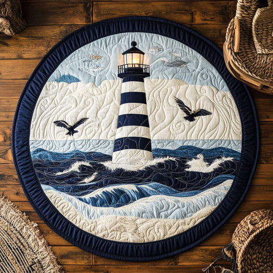 Lonely Lighthouse WN2103095CL Quilted Round Mat