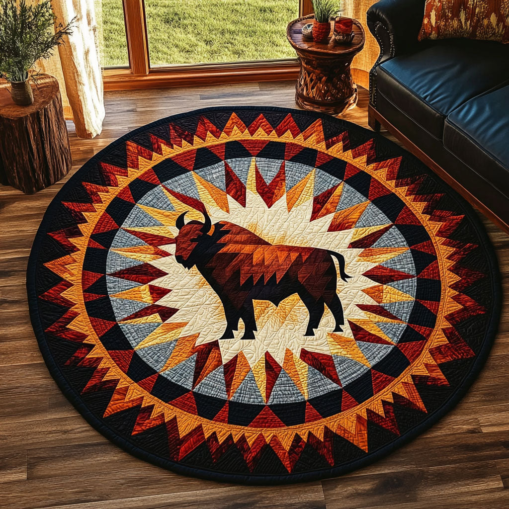 Spirit Bison Sunburst KL1212021CL Quilted Round Mat