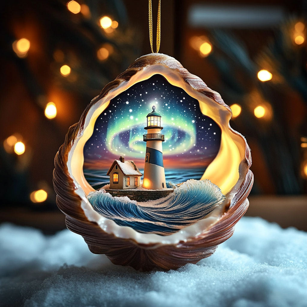 Lighthouse Winter Harbor WN0912033CL Christmas Ornament