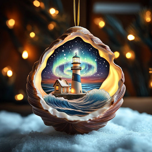 Lighthouse Winter Harbor WN0912033CL Christmas Ornament