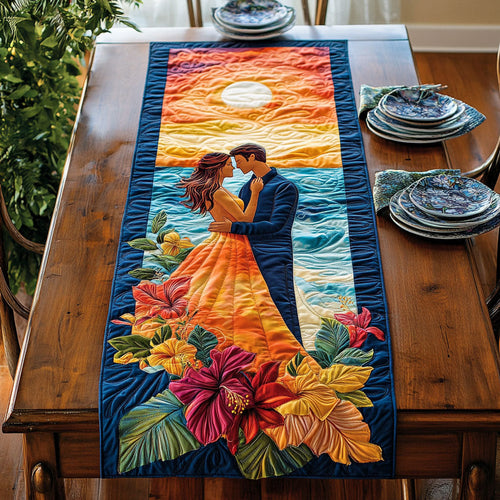 Romantic Sunset Couple WJ0207021CL Quilted Table Runner