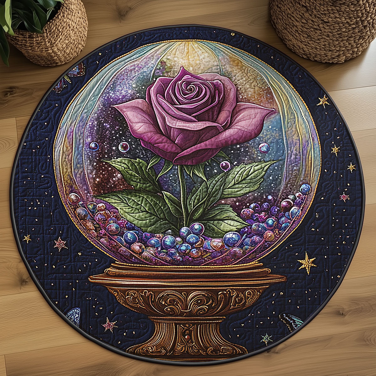 Crystal Rosekeeper WJ0406040CL Quilted Round Mat