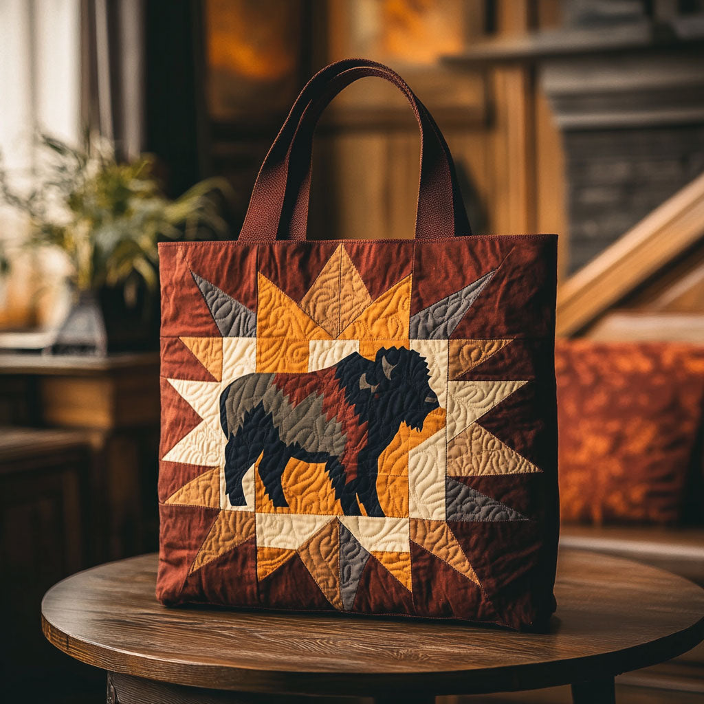 Geometric Bison KL1512012CL Quilted Tote Bag