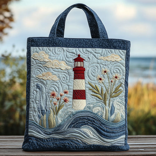 Lighthouse Serenity CW1301020CL Quilted Tote Bag