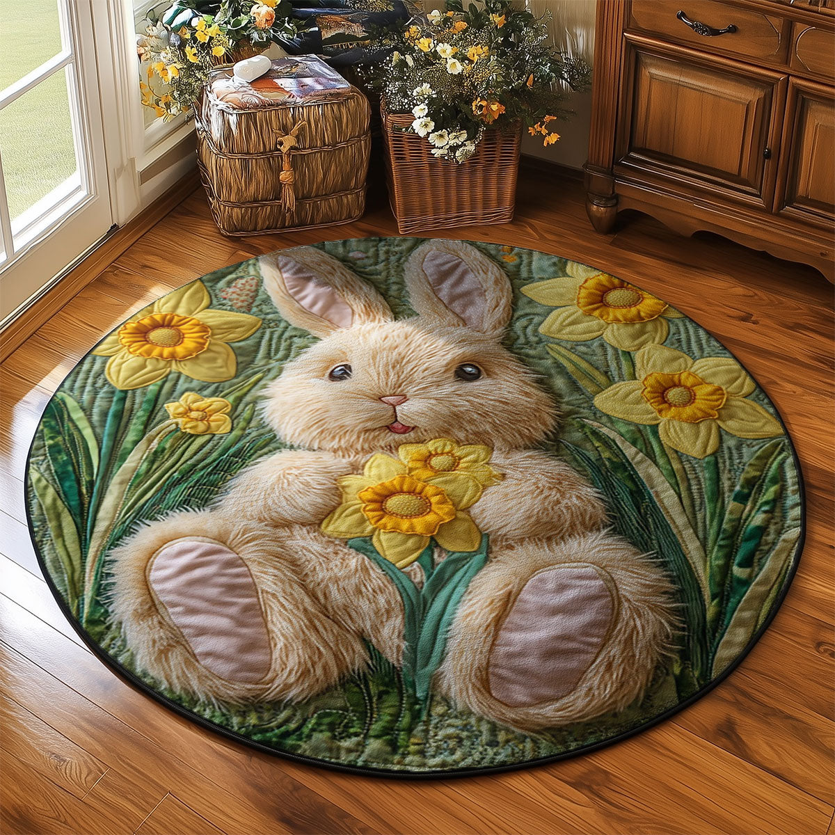Bunny Blossom Grove WJ2407036CL Quilted Round Mat