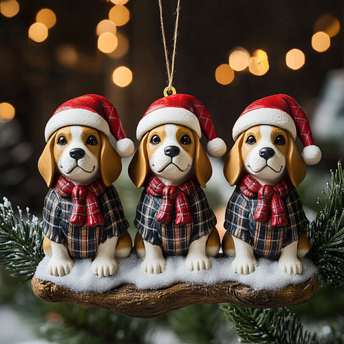Festive Beagle Joy WN1410023CL Christmas Ornament