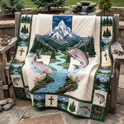 Rainbow Trout Mountain Cross WN1606010CL Quilt