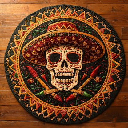 Skull Rogue WN3105043CL Quilted Round Mat