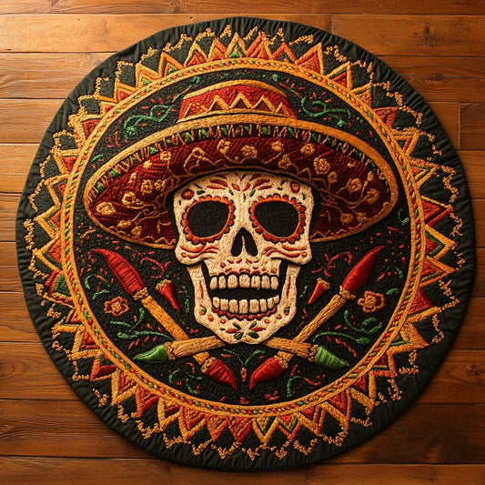 Skull Rogue WN3105043CL Quilted Round Mat