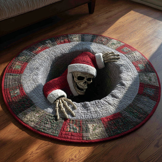 Skeleton Santa Abyss WN2609074CL Quilted Round Mat