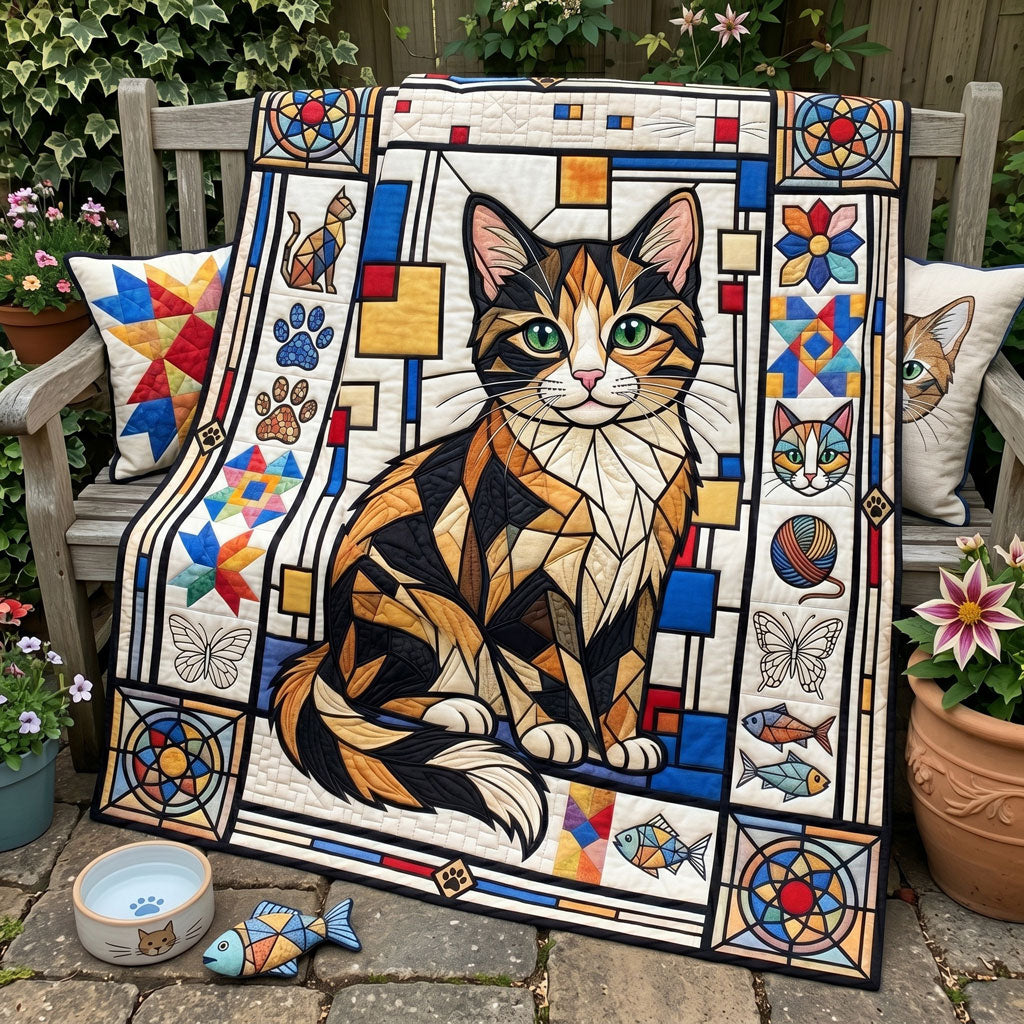 Stained Glass Calico Cat WN0306010CL Quilt