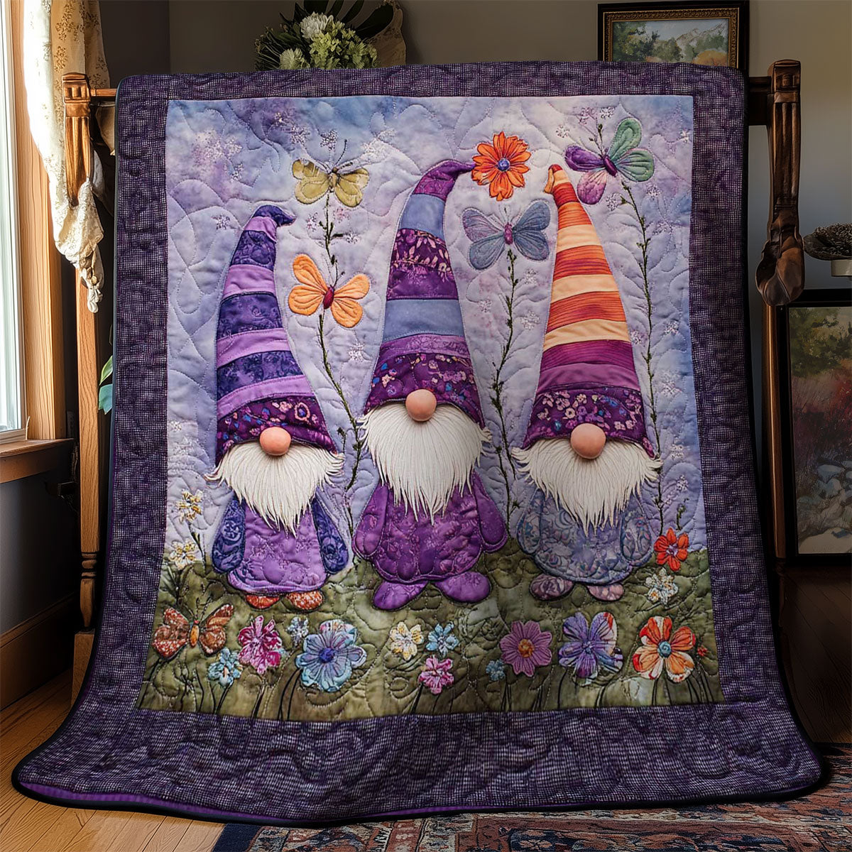 Butterfly Gnomes WN1501080CL Quilt