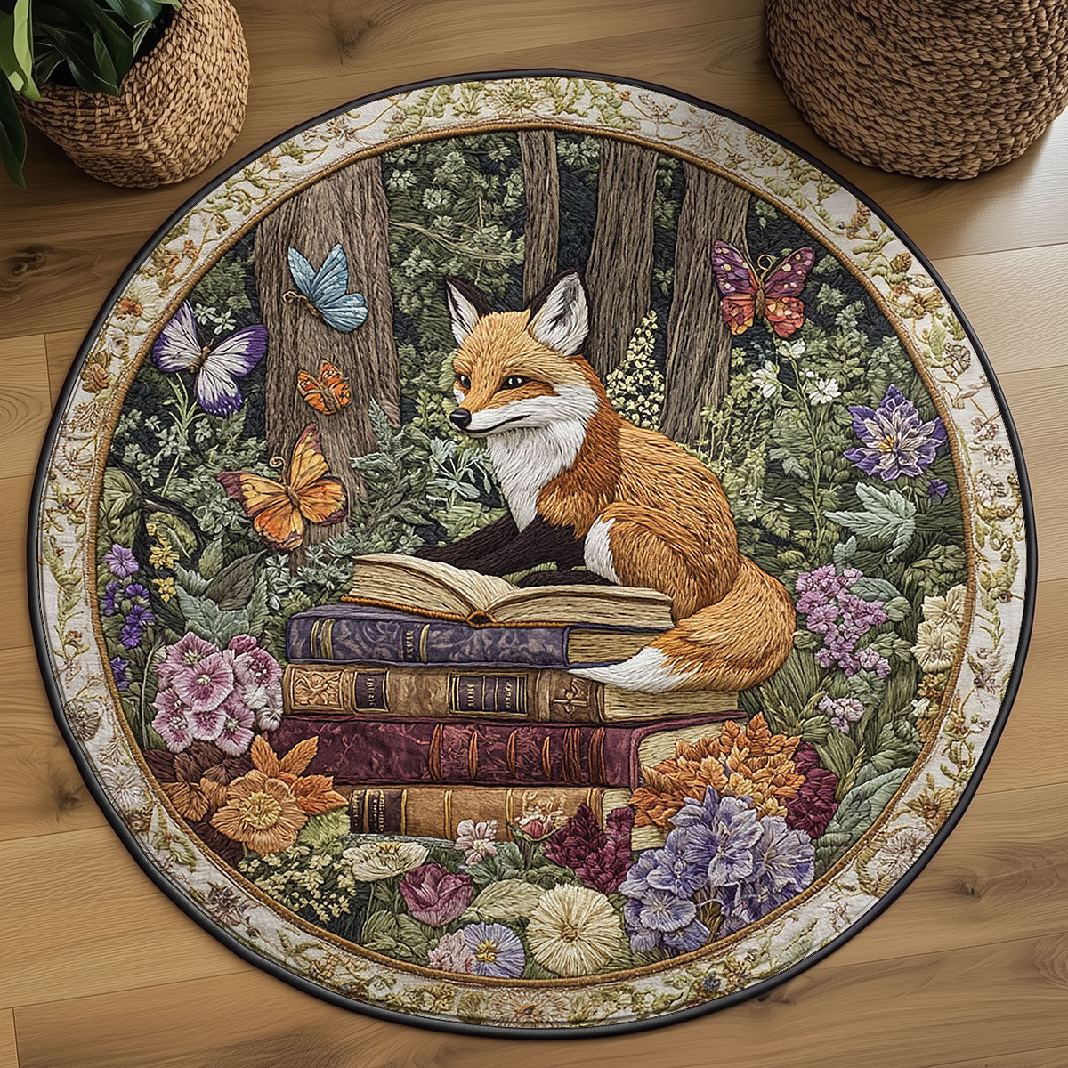 Fox Whispers WN0807051CL Quilted Round Mat
