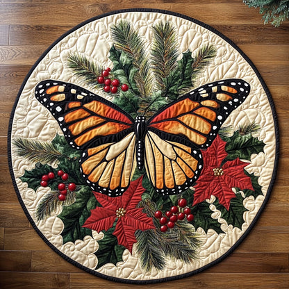 Festive Monarch Butterfly KL0212015CL Quilted Round Mat