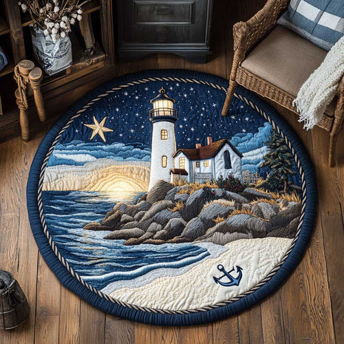 Seaside Lighthouse WN0304057CL Quilted Round Mat