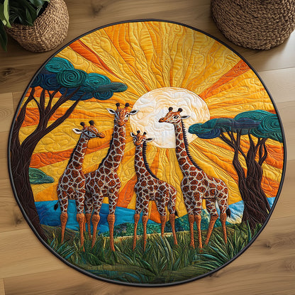 Giraffe Meadow March WJ2807041CL Quilted Round Mat
