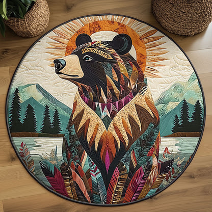 Tribal Bear Totem WJ2406036CL Quilted Round Mat