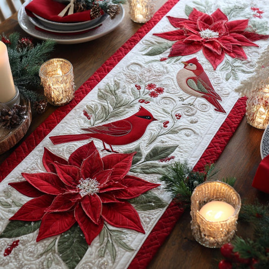 Christmas Cardinal XR0410036CL Quilted Table Runner