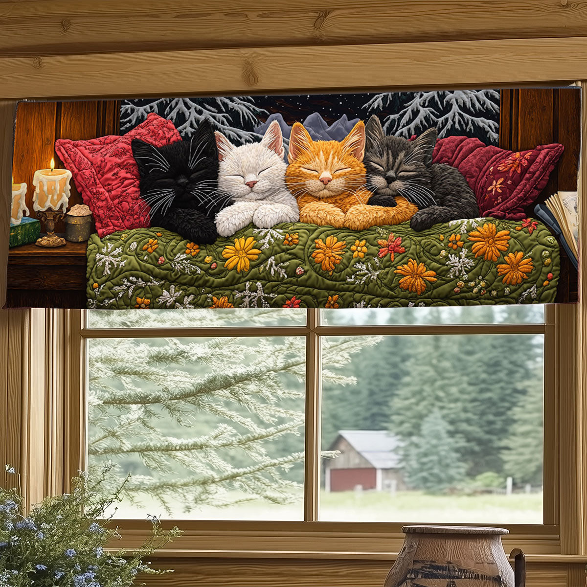 Sleeping Cat WJ2306025CL Quilted Valance