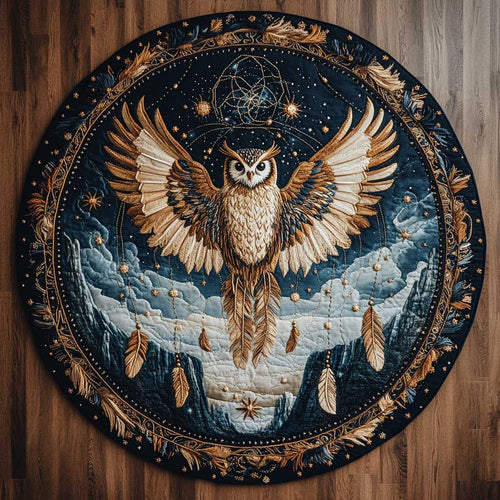 Twilight Owl WN2404064CL Quilted Round Mat