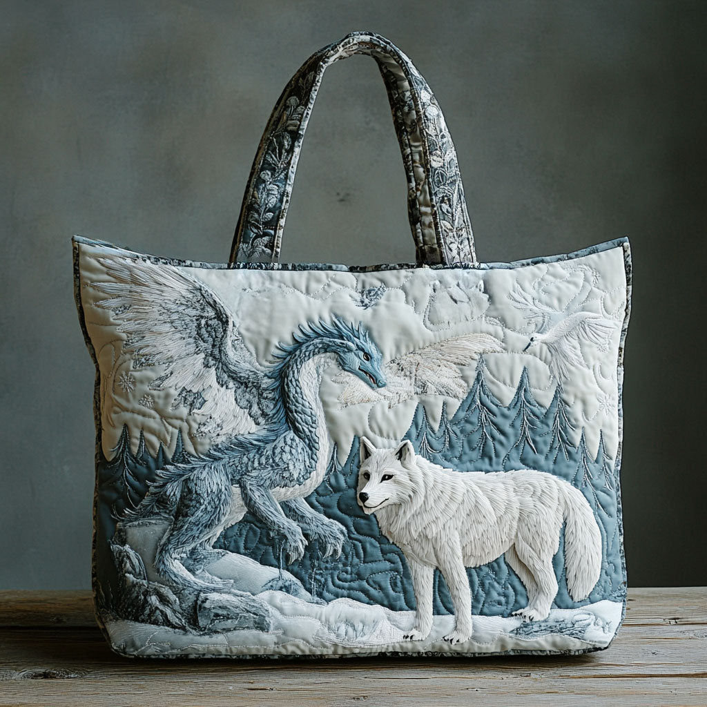 Frost Guardian Wolf WN0701051CL Quilted Tote Bag