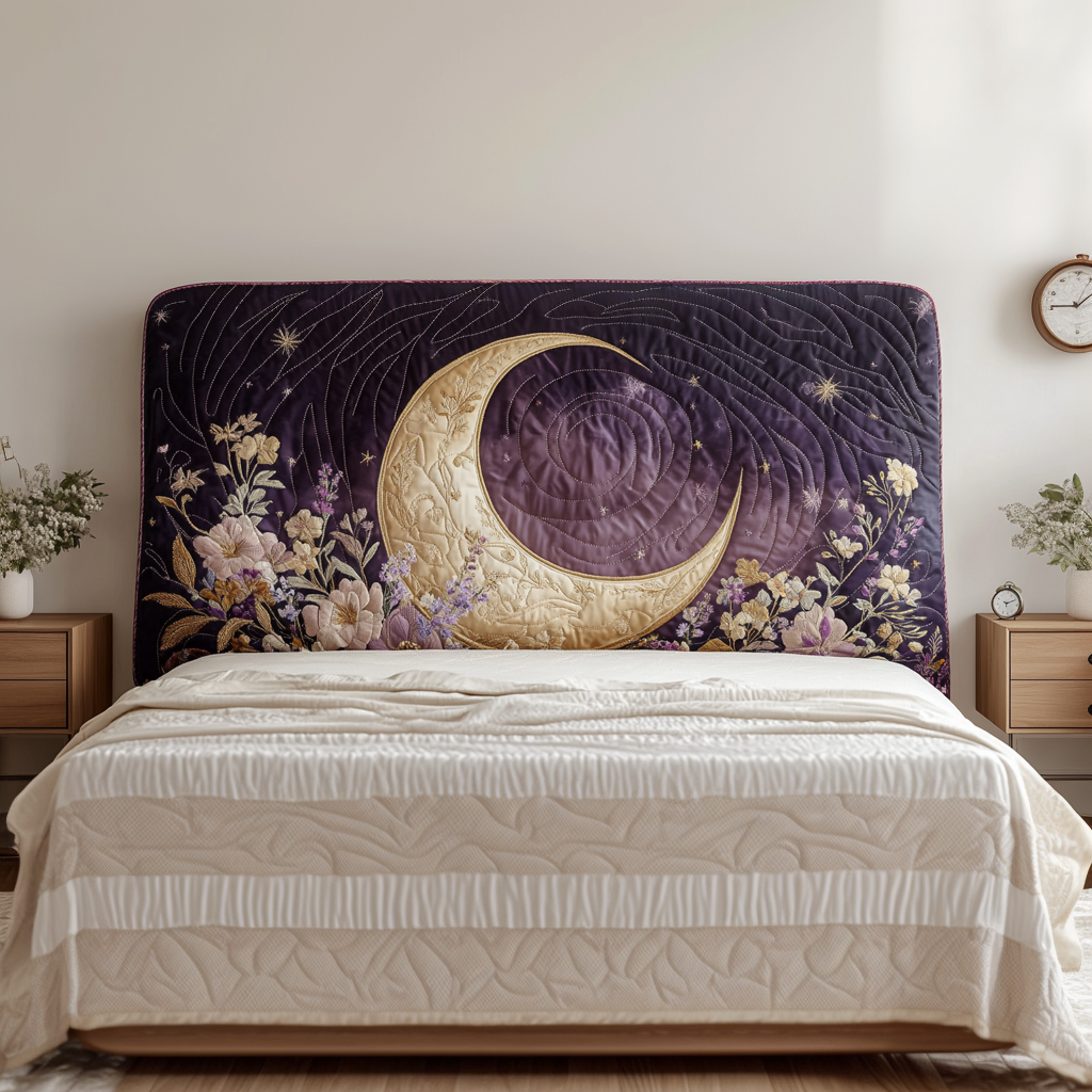 Blooming Enchanted Crescent QA0901021CL Quilted Headboard Slipcover