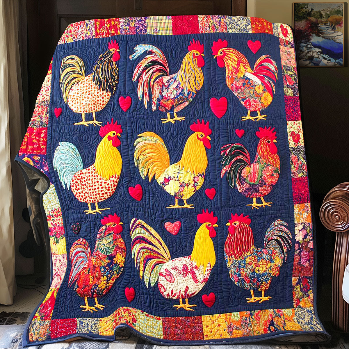 Whimsical Rooster WP0802041CL Quilt