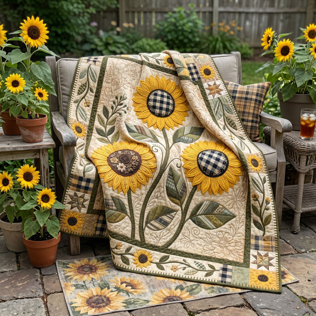 Farmhouse Sunflower Bloom WN2506009CL Quilt