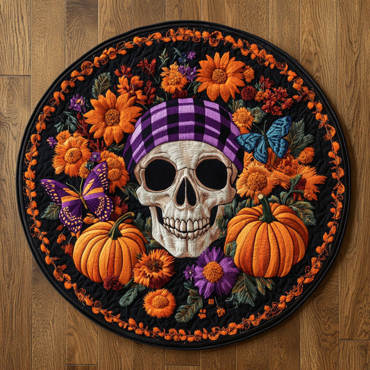 Obsidian Skull WN1308087CL Quilted Round Mat