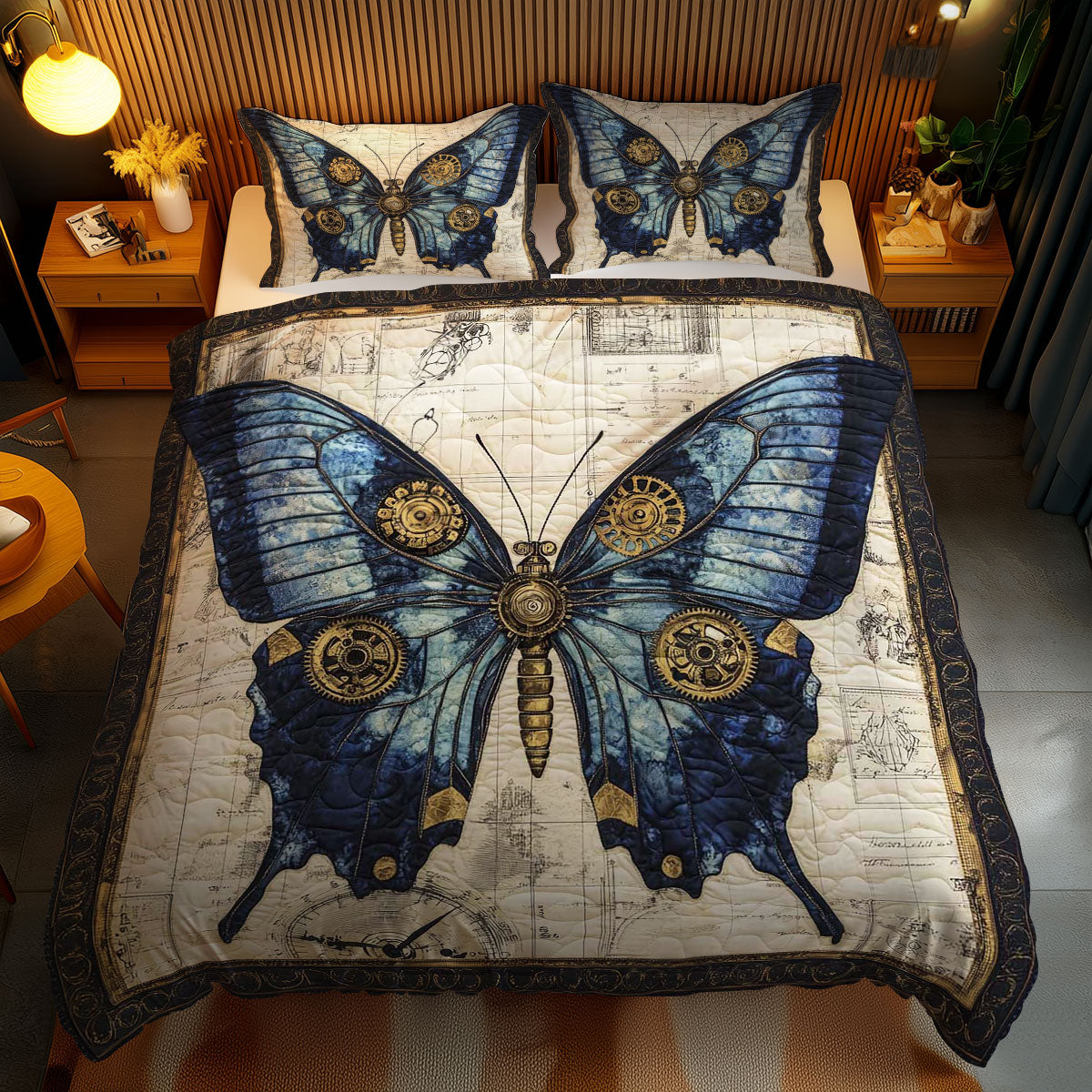 Ethereal Steampunk Butterfly WN0402072CL Duvet Cover Set