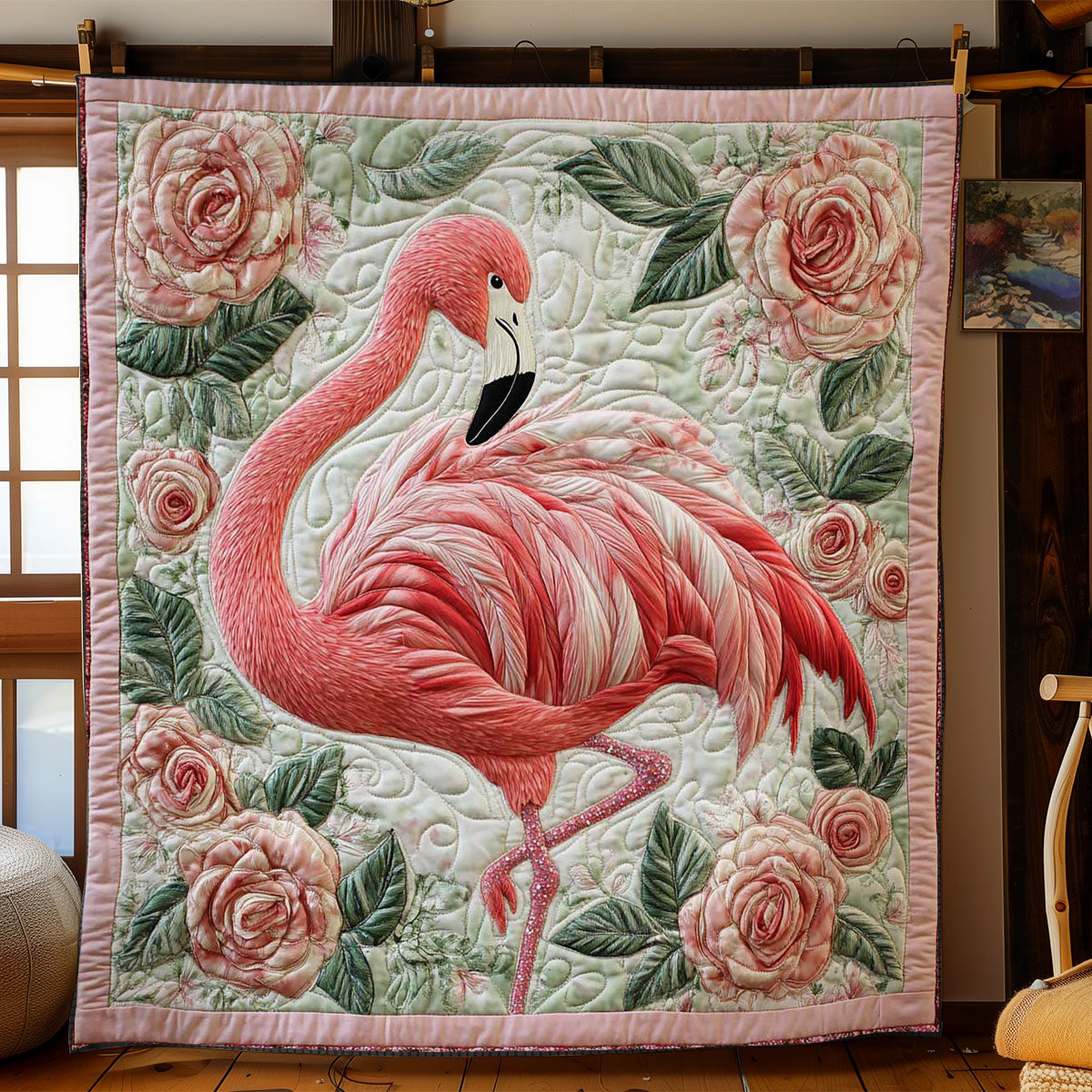 Romantic Flamingo WN0201025CL Quilt