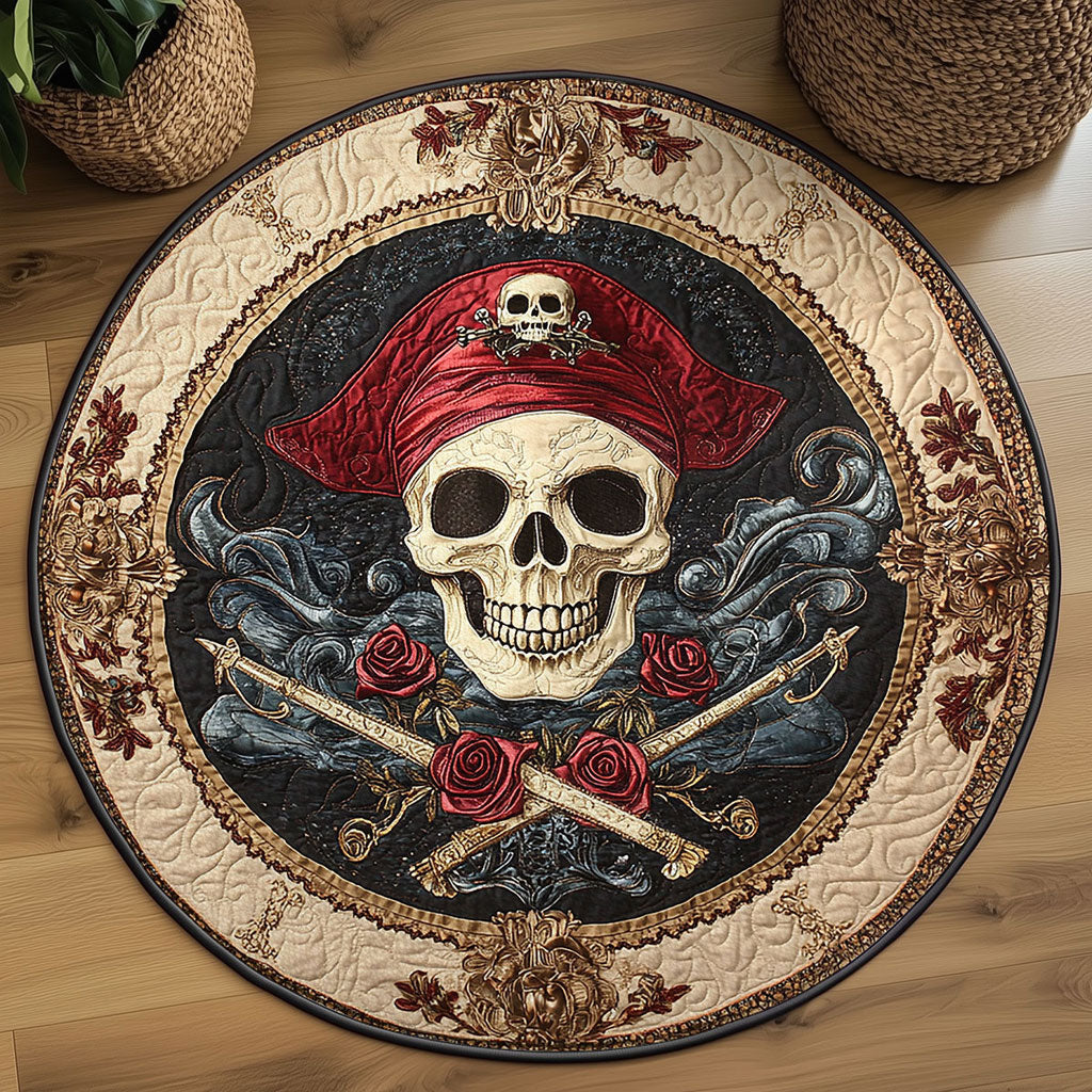 Hellfire Skull WN2308055CL Quilted Round Mat