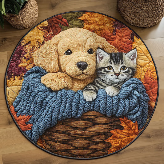 Cozy Autumn Pet WJ0407039CL Quilted Round Mat